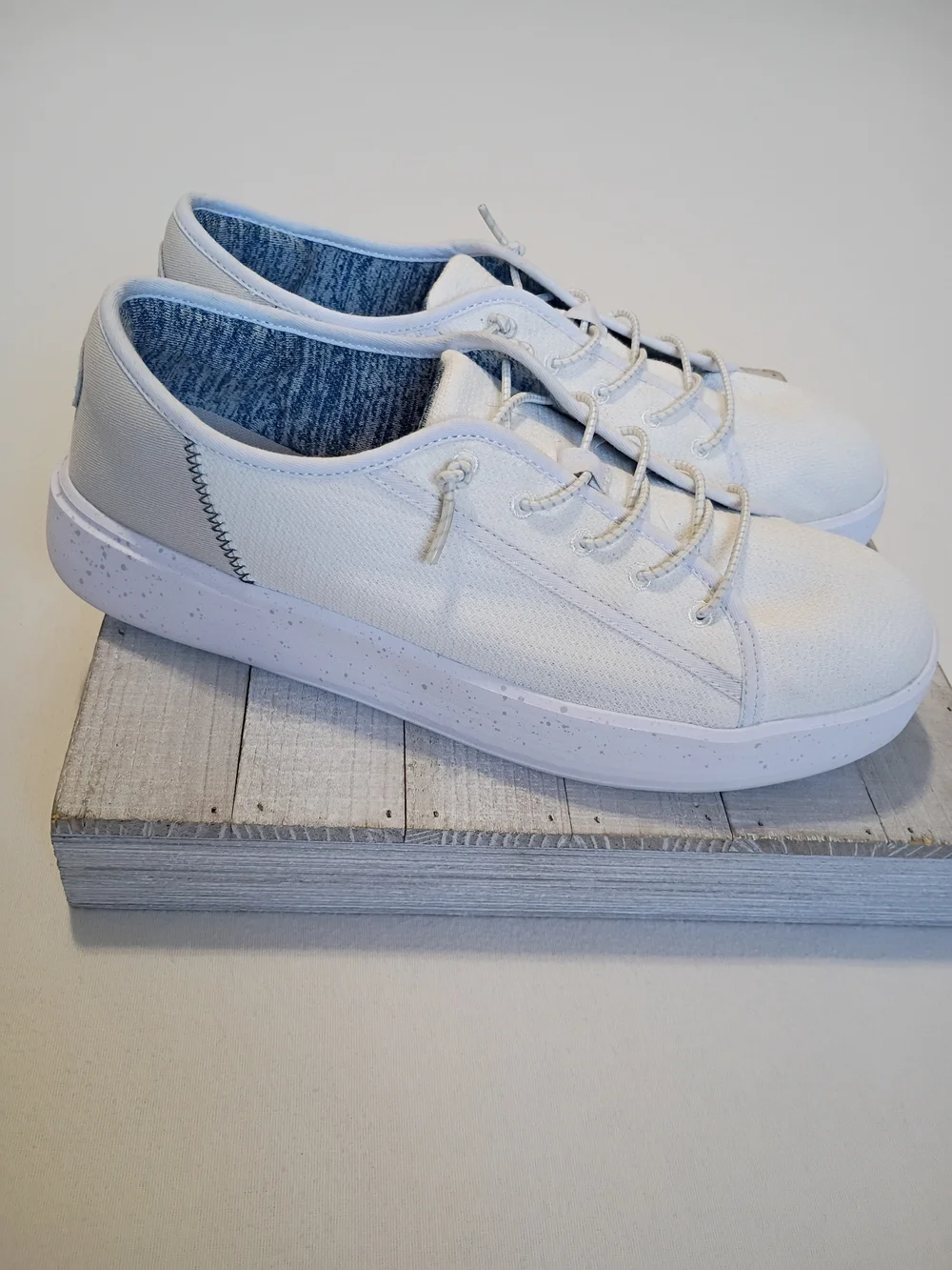 Hey Dude Cody White Slip On Canvas Minimalist Casual Sneakers - Men's Size 10